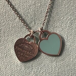 Return to Tiffany - Tiffany Blue® Double Heart Tag Pendant in Silver, Small
